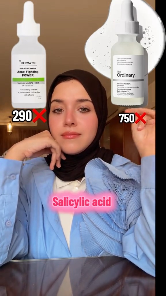 Dr. Soso with skincare product comparison graphics